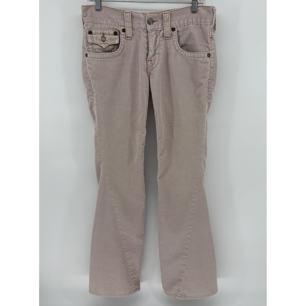 VTG True Religion Trina Bootcut Flare Corduroy Pants Pink USA WMN 33 (32X33)